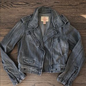 Levi’s grey denim moto jacket